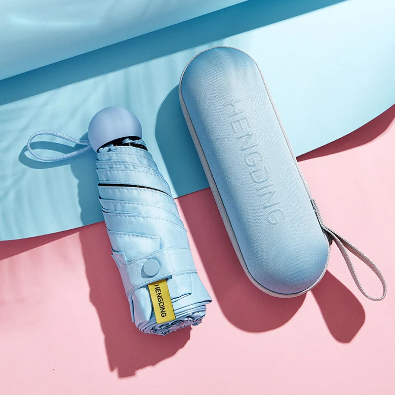 Cena Mini kapsułka parasol deszcz kobiety pięć składane anty uv kobieta parasol przeciwsłoneczny parasole przenośny kieszonkowy parasol Dropshipping