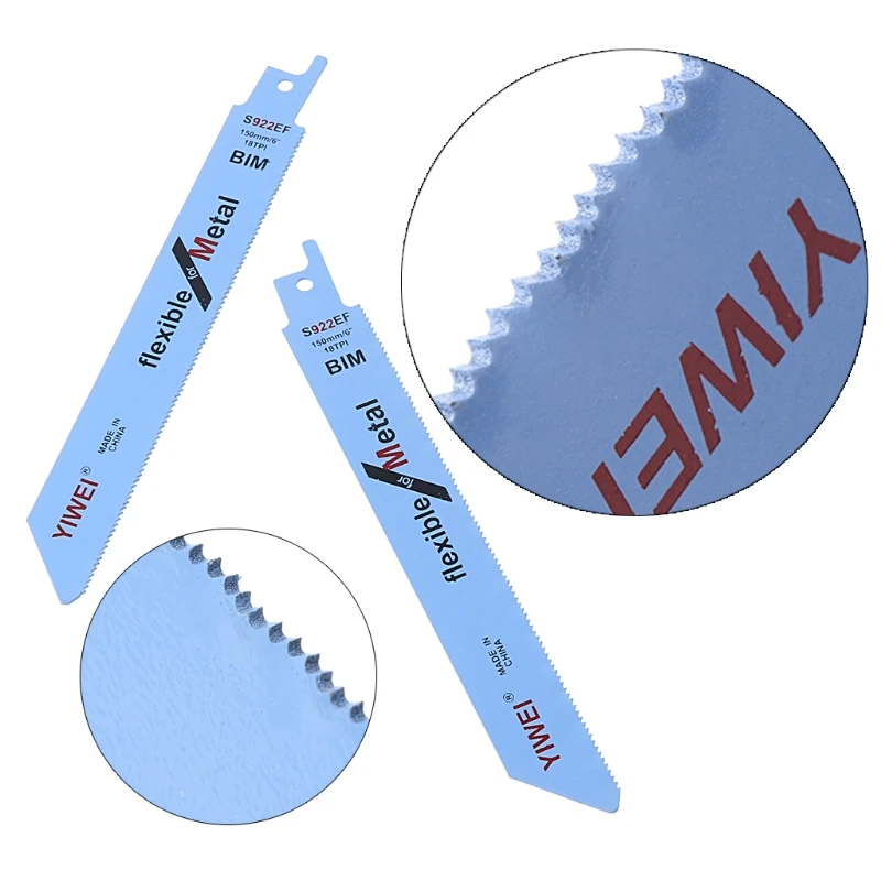 

2pcs Durable BIM S922EF 152mm 6'' Reciprocating Saw Blade For Cutting Metal Wood 28TC