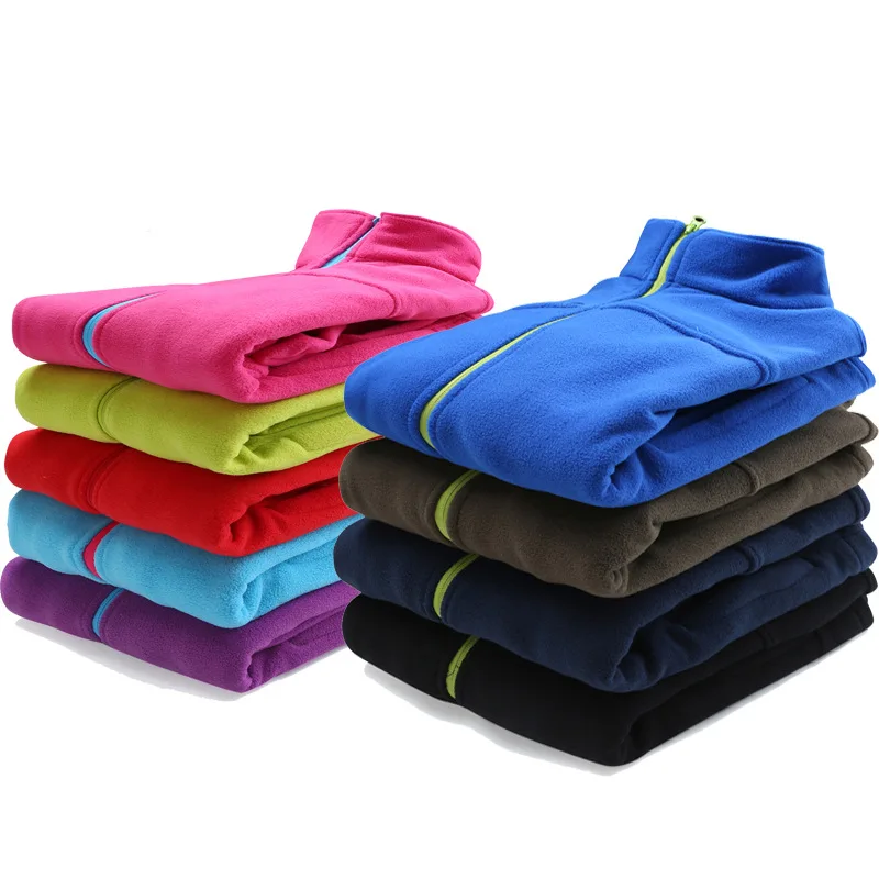Autumn And Winter Outdoor Fleece Polar Fleece Jacket Women's MEN'S Cardigan Thick Warm Double-sided Plush Tops Raincoat Jacket I