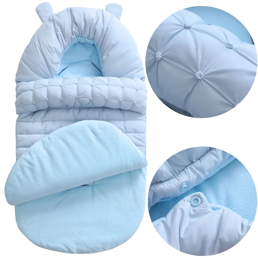 Baby Sleeping Bag Winter Envelope For Newborns Extract Envelope for Discharge Sleep Thermal Sack Cotton Kid In Baby Cart Blanket (1)