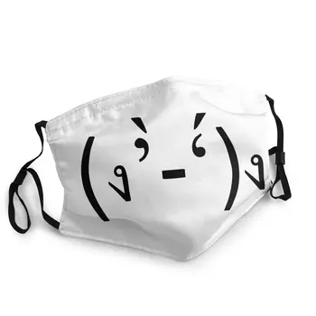 

Fight Me Japanese Kaomoji Reusable Face Mask Pattern Cute Dustproof Mask Protection Cover Respirator Mouth Muffle