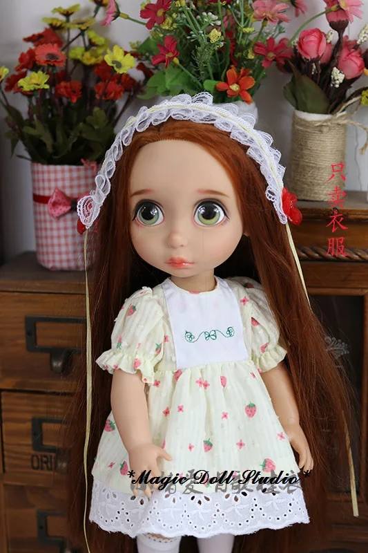 [DY191] Новинка,, 1" наряды для кукол принцессы# Платье с принтом клубники и Hiar, комплект из 16 предметов, модная Кукла