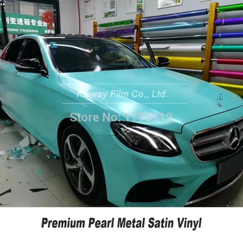 

Highest quality light green matte metallic vinyl wrap film pearl metal Vinyl wrap foil low initial tack adhesive