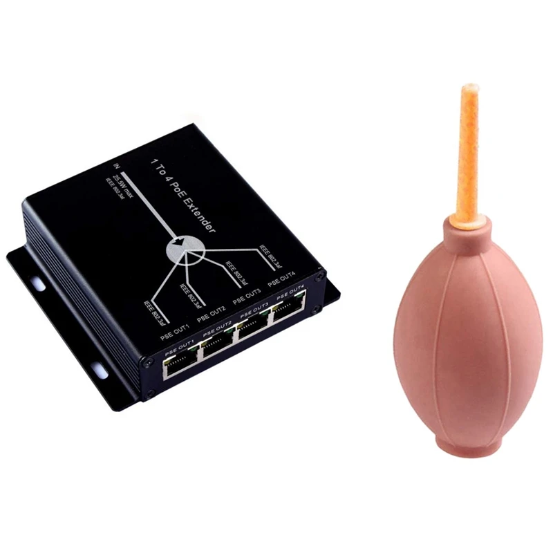 1 Pcs 4 Port IEEE802.3Af Poe Extender With 10/100Mbps LAN Ports POE & Rubber Air Cleaning Tool Pink | Электроника
