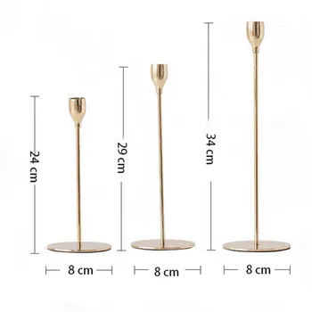 

3Pcs/Set Chinese Style Metal Candle Holders Simple Golden Wedding Decoration Bar Party Living Room Decor Home Decor Candlestick