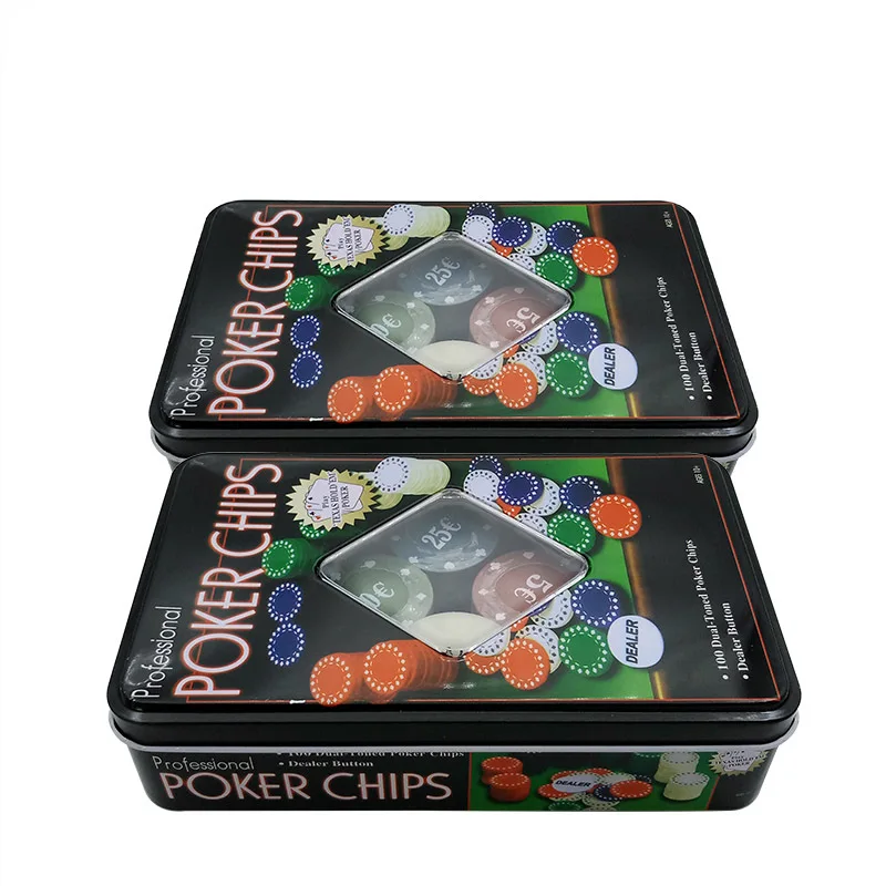 2 Set K8356 2Sets/Lot Quality Casino Set Texas Poker Chips 100 pieces Game Tokens fine Plastic Chips 1/5/10/25 EURO Four Par Dealer - Цвет: 2 Set