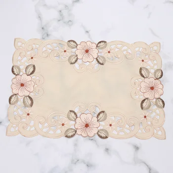 

Classical Table Runner Table Flag Table Mat Exquisite Hollow-out Embroidery Tablecloth Creative Decorative Tablecloth with 2pcs