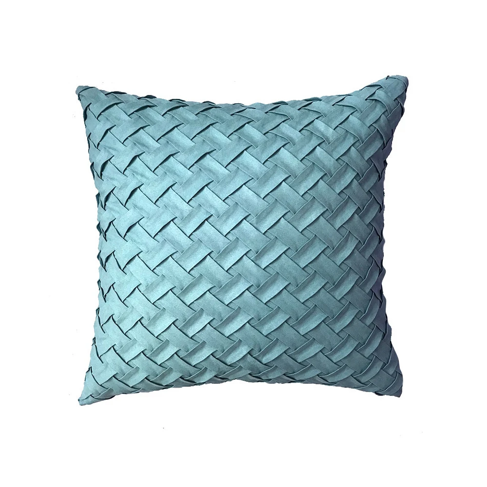 blue 45*45 тканый узор диван с обивкой из замшевой ткани наволочка осень домашний диван наволочка гостиная спальня экологический медицинский коврик - Цвет: blue