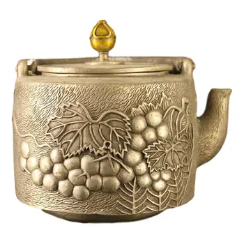

LaoJunLu Pure Copper Gilt Silver Grapes Are Fruitful Imitation antique bronze masterpiece collection of solitary Chinese