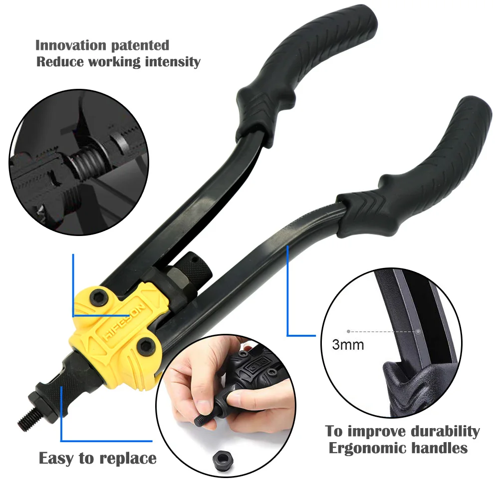 HIFESON High Quality Riveter Nut Gun  Rivet Nut Tool 617 619 Rivet Insert Manual Rivnut Tool for Nuts 5