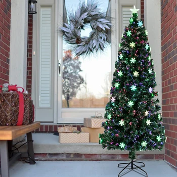 

6FT/7FT Small Light Fiber Optic Christmas Tree 290 Branches Christmas Tree Green Tree Art Navidad Xmas Home Decoration Tree