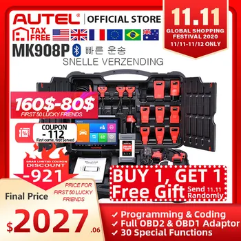 

Autel MK908P Car Diagnostic Scanner MaxiSys J2534 Programmer ECU Coding PK Maxisys Elite MS906BT IM608 MaxiCOM MK908 PRO OBD1 /2