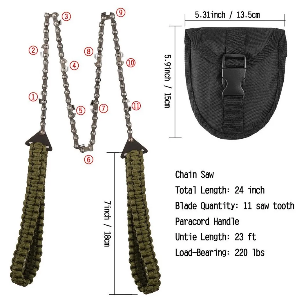 Походный аварийный набор ручных инструментов для выживания, карманная цепная пила, бензопила
