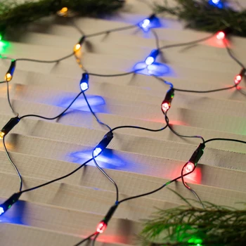 

Garland "Network" d = 1.5 ms with a ring on a tree, IP20, dark thread, 204 LED, multi glow, 8 modes, 220 V