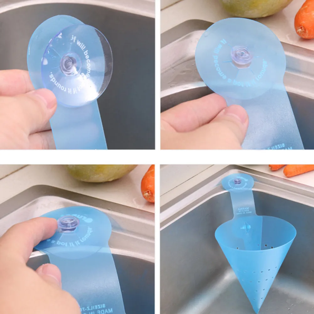 DIY Пластиковые разборные треугольные корзины с присоской для хранения мелочей, воронка для слива HG99
