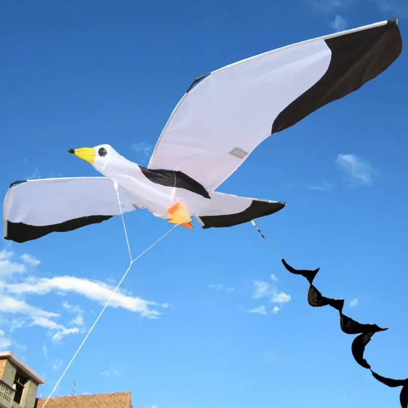 Fantastic3D Seagull Kite Single Line Flying Kites with Tail and Handle for Adult and Kid Classical Outdoor Sport