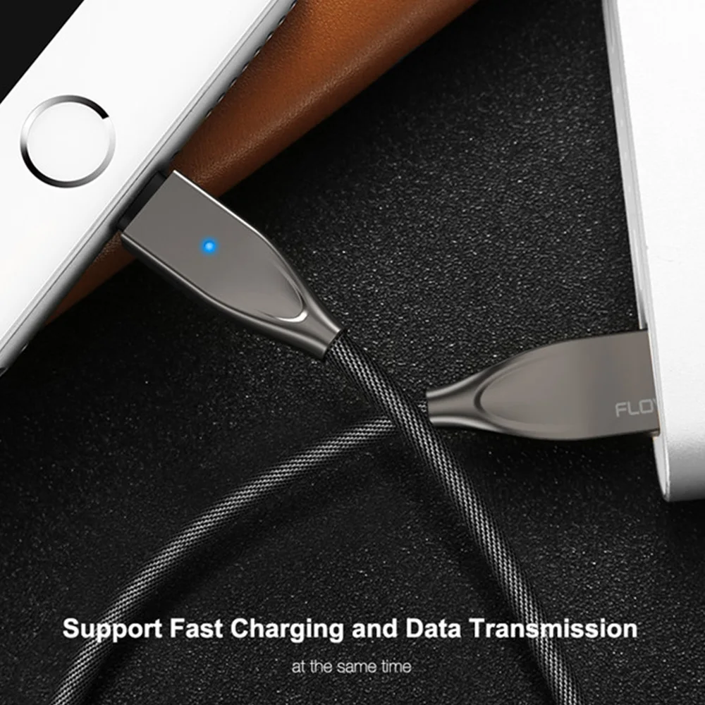 FDBRO USB кабель для iPhone 6 6s 7 8 Plus Кабель для освещения для iPhone X XR XS MAX быстрое зарядное устройство для iPad цинковый сплав нейлоновая оплетка