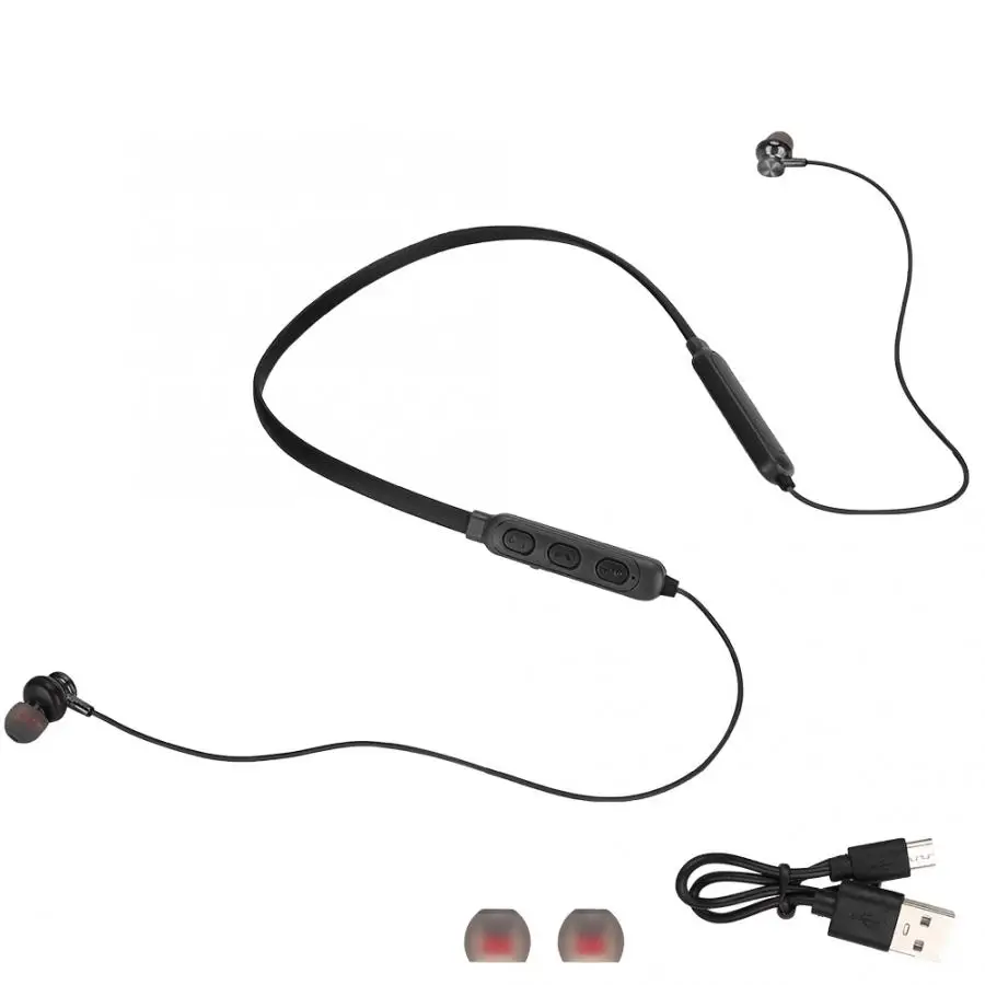 K02 Bluetooth 5,0 вкладыши спортивные наушники Micro usb зарядка длинные в режиме ожидания ухо висячие для iPhone/для iPad/для iPod - Цвет: Черный