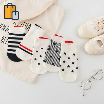 

New Women Socks Red Heart Stripe Short Socks Comfortable Cotton Boat Socks Invisible Low Cut Socks Glittery