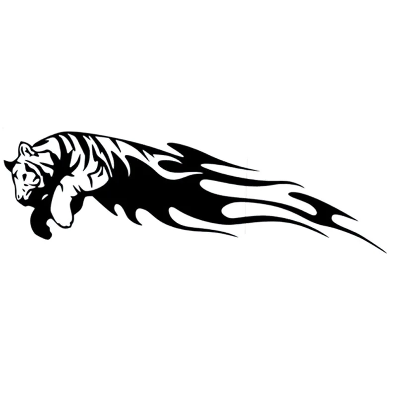 

Car Sticker Tiger Jump Flame Bardian PVC Car Sticker Motorcycle Decal Black Silver 20x6.3cm