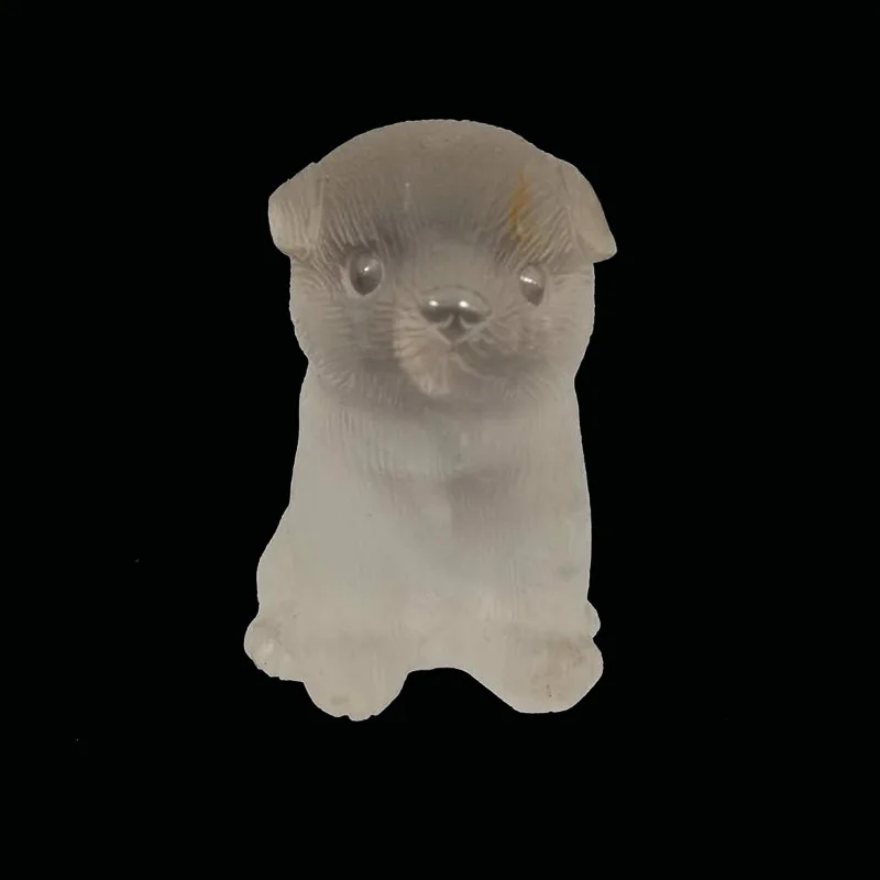 Clear Quartz Природный Рок-кристалл статуэтка ручной работы из чистого кварца статуя собаки для подарка R - Цвет: Clear Quartz