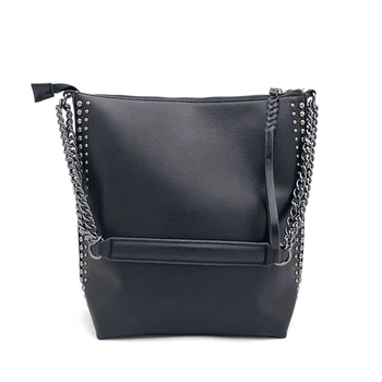 

Black Rivet Large Crossbody Bag for Women 2019 Braided Tassel Zipper Messenger Bag Female Big Ladies Shoulder Handbags Brown Bag