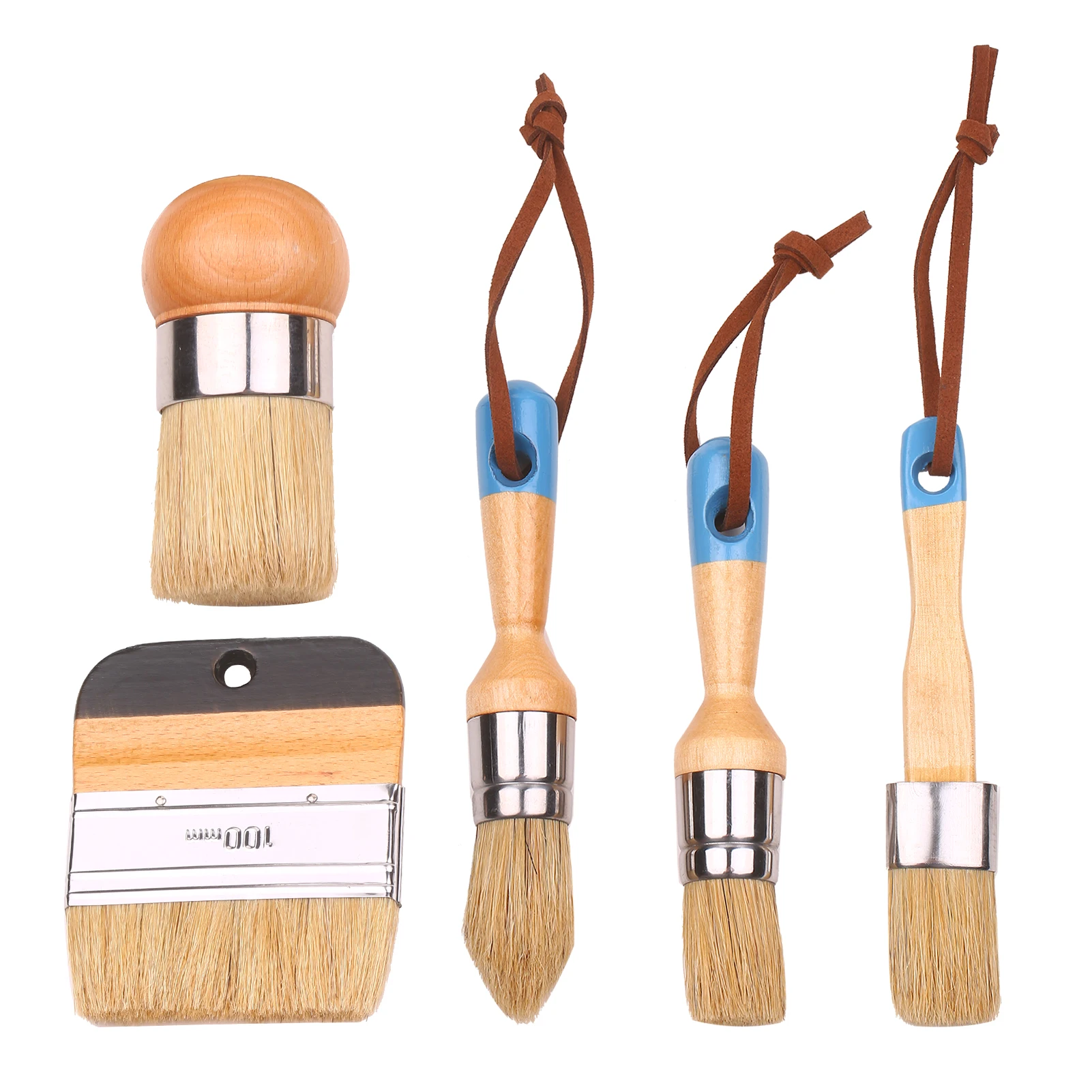 Paint-Brushes-Set Waxing-Tool Painting Ergonomic-Handle with 5pcs Household Includes