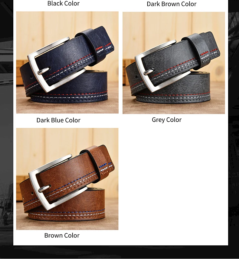 New Fashion Men's Genuine Leather Belts Designer Leisure Belt for Man Pin Buckle Business Dress Male Dropshipping black belt with holes