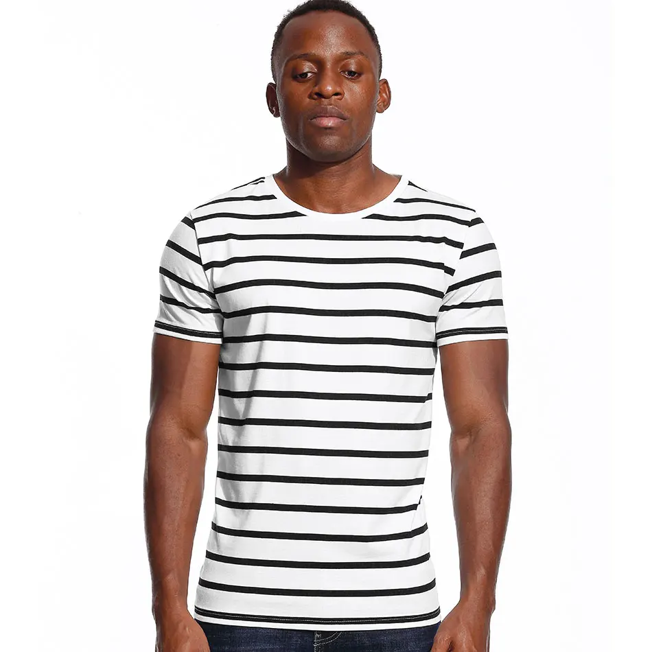 Wide Narrow Striped T Shirt for Men 