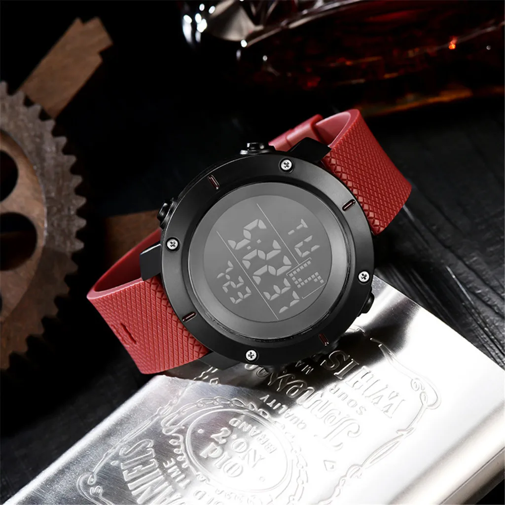 

Outdoor Sport Watch Men Clock Big Dial Fashion Simple Watches high quality PU Strap Waterproof Led Digital Watch Reloj Hombre