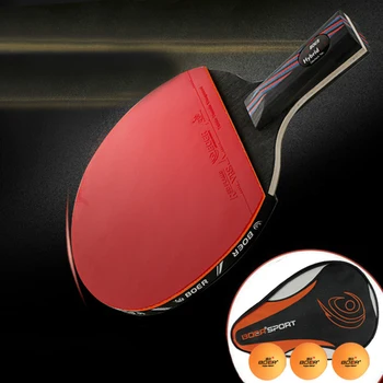 

TABLE TENNIS RACKET PING PONG PADDLE BAT + 3 BALLS & COVER & PROTECTIVE FILM SET