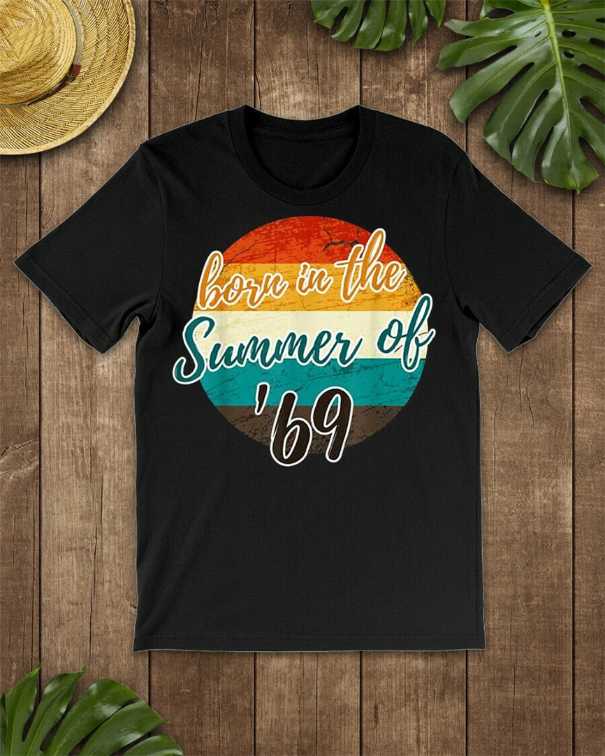 

50Th Birthday Summer Of 69 Shirt Gift Mom Dad Vintage T-Shirt Black Men-Women Oversized Tee Shirt