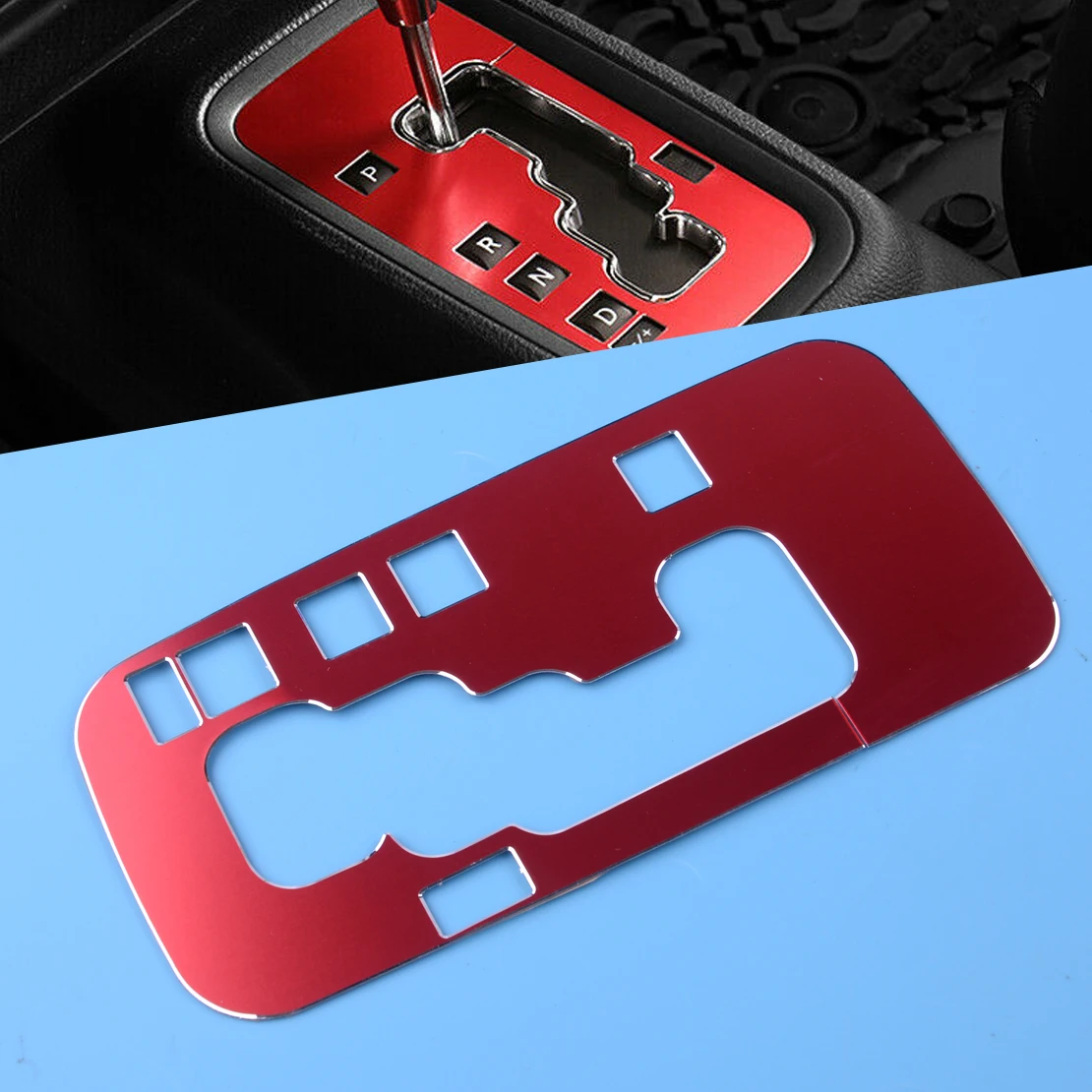 

DWCX Aluminum Alloy Car Gear Shift Panel Decoration Cover Trim Frame Fit For Jeep Wrangler JK 2011 2012 2013 2014 2015 2016 2017