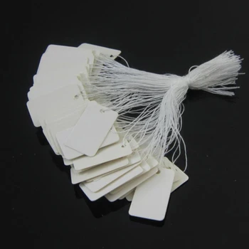 

Pack of 100pcs White Blank Marking Tag Price Labels Display Tags with Wire Ties - 25 x 15 mm 1.02 x 0.59 inch
