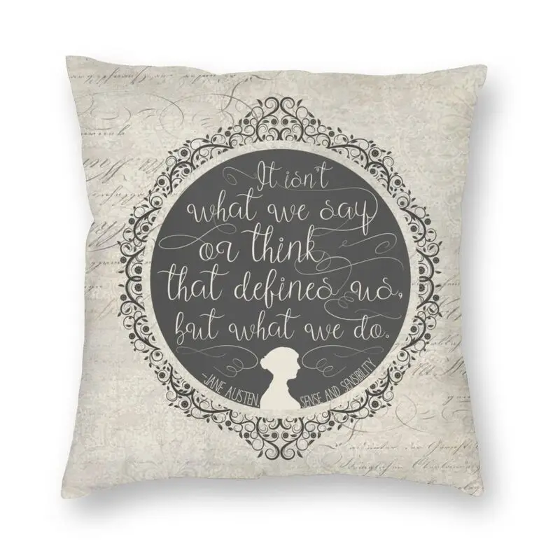 Sense And Sensibility Quote Cushion Cover Double Side Jane Austen Throw Pillow Case For Living