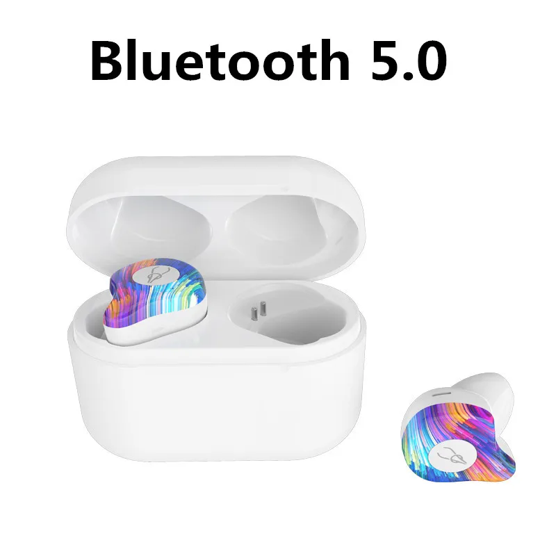 Беспроводные Bluetooth наушники 5 0 с зарядным ящиком черные бинауральные спортивные