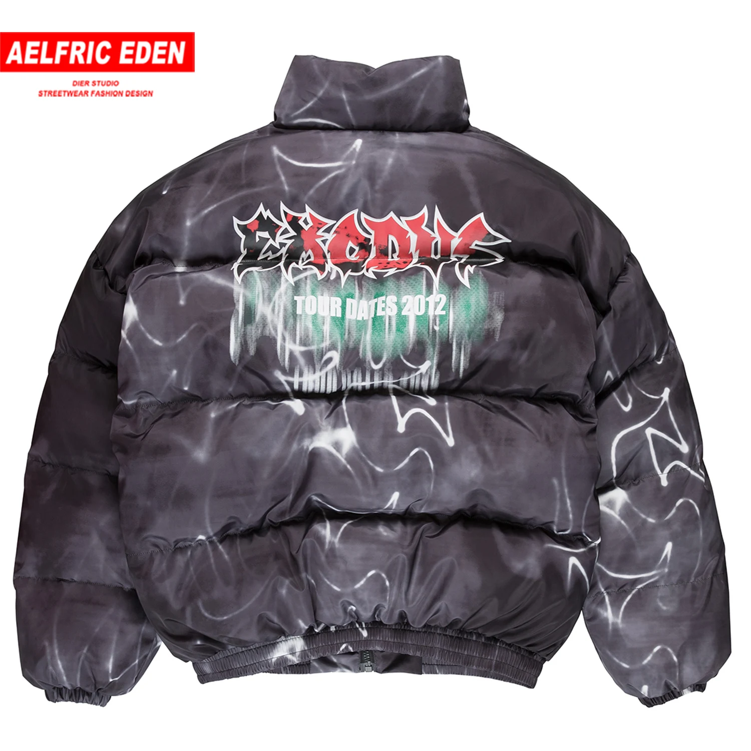 Aelfric Eden хип хоп граффити Tie Dye толстые мягкие парки уличная Harajuku зима хипстер панк