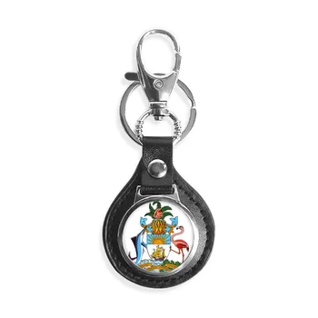 

Nassau Bahamas National Emblem Leather Metal Key Chain Ring Car Keychain Gift