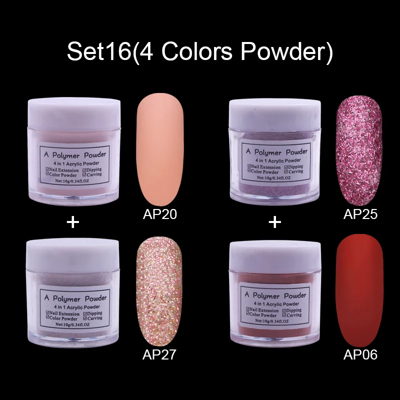 NP2190098-SET16 Lamemoria набор пудры для ногтей, голографическая пудра для ногтей, блестящая пудра, светящаяся матовая градиентная пудра, Пылезащитная пудра - Цвет: NP2190098-SET16