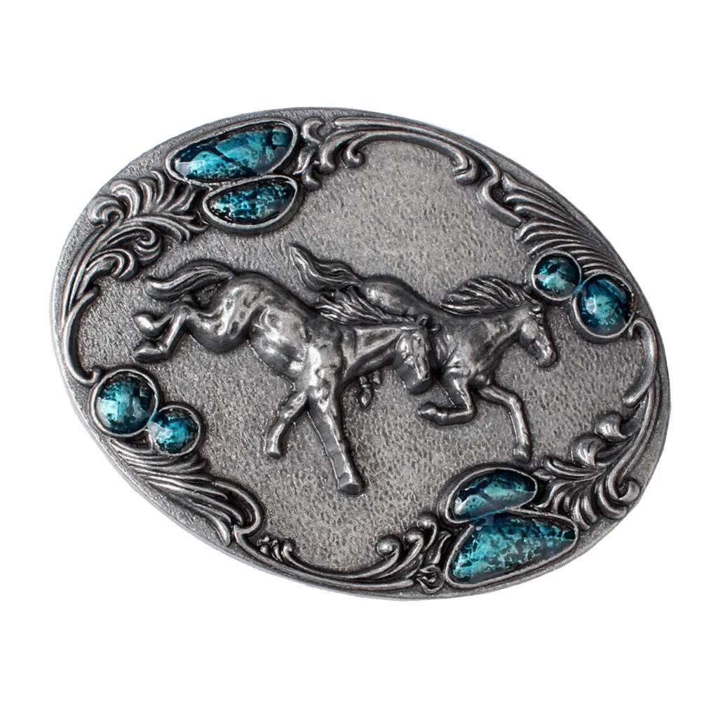 Western Style 3D Running Horse Metal Belt Buckles Vintage western cowboy cowgirl and American Country Style buckle for belt