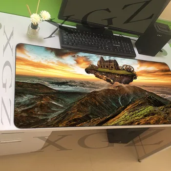 

XGZ Anime Large mouse pad lock edge golden sunlight computer keyboard dining table mat rubber non-slip custom coaster carpet XXL