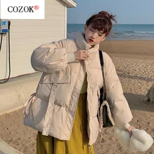 2021 Autumn/Winter New Bread Cotton Jacket Commuter Casual Jacket Cute Sweet Style Women Coats and Jackets Winter Bubble Coat