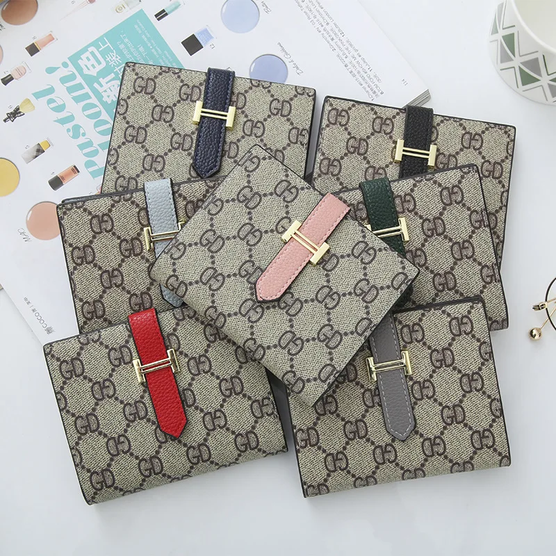 

New Style Women's Wallet Europe And America Fashion Short Pull-belt Wallet Mini Printed Purse