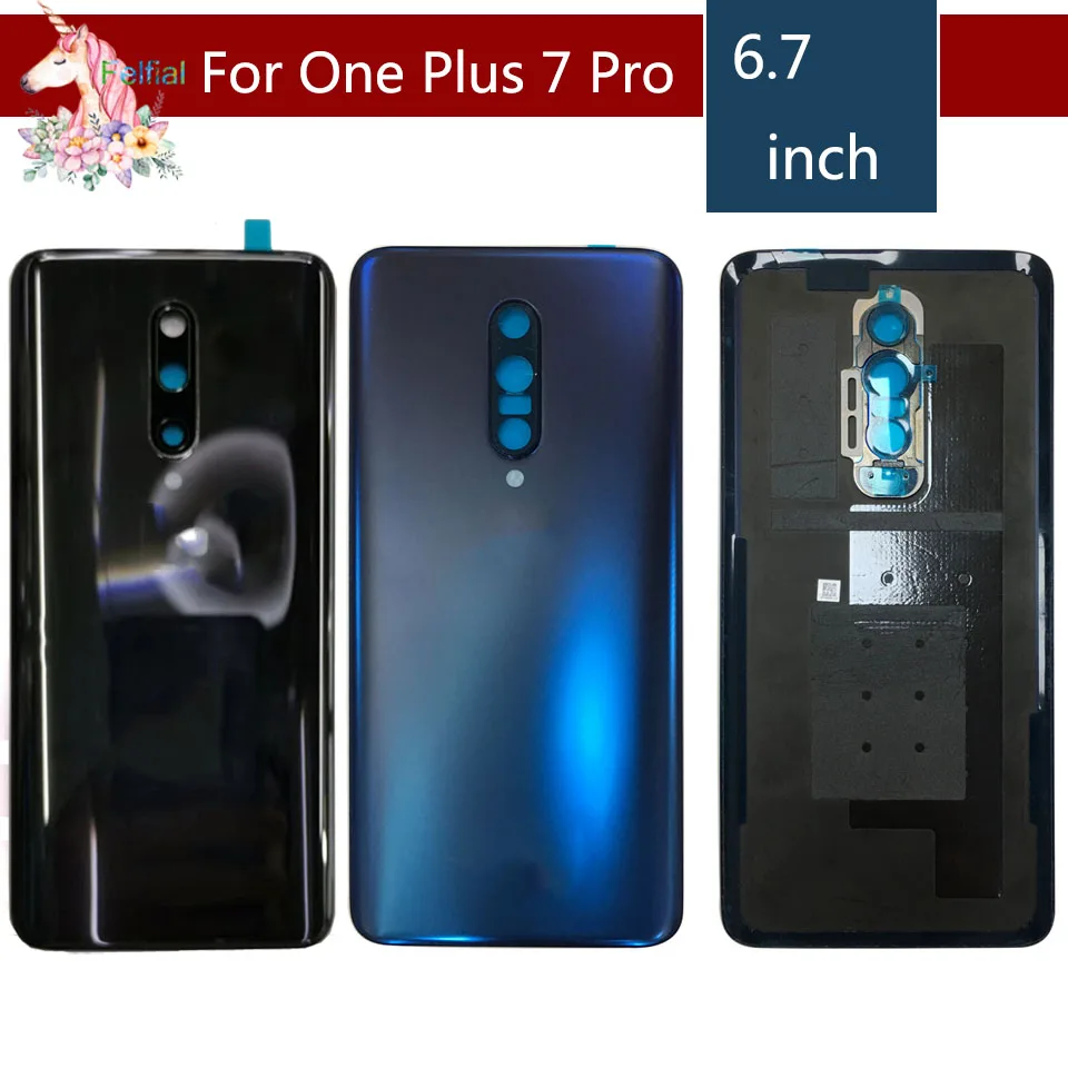 Корпус для Oneplus 7 1+ 7 One plus 7 Pro задняя крышка батарейного отсека настоящая Задняя стеклянная крышка корпуса телефона+ запчасти для объектива камеры