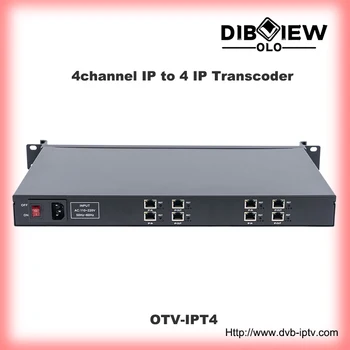 Dibview OTV-IPT4 4ch IP to 4ch IP Transcoder 4K 30FPS Video Streaming Media IPTV Transcoder