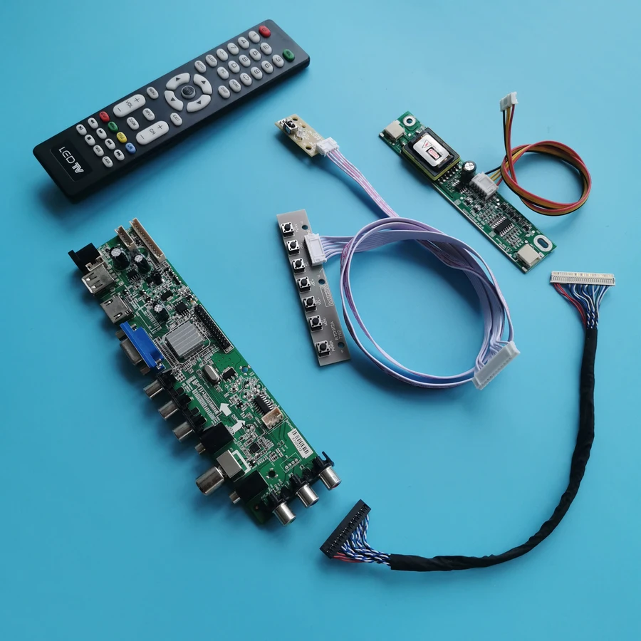 US $27.42 30 Pin LVDS For HSD170MGW1HT190WG3M190MWW3M190MWW4 1440900 2CCFL Panel USB VGA Signal Digital DVB LCD Control Board Kit