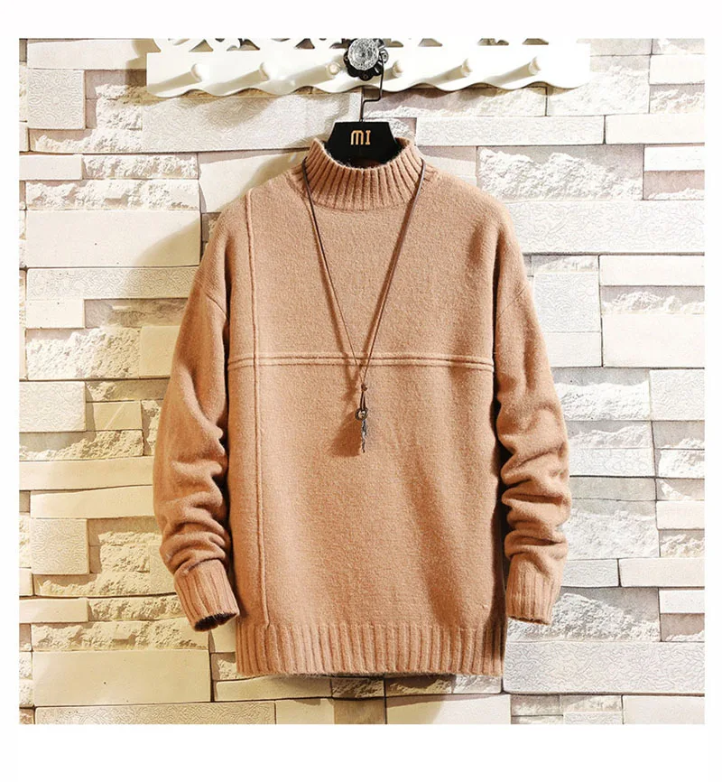 New Autumn Winter Turtleneck Sweater Men Pullovers Men Casual Long Sleeve Sweaters Korean Jumpers Sweater Man Keep Warm Pull Men