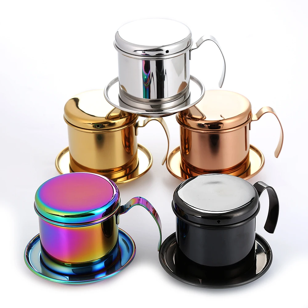 Realand Top Stainless Steel Vietnam Coffee Pour Over Dripper Maker Filter Single Cup Brewer Press Percolator Home Outdoor Use | Дом и сад