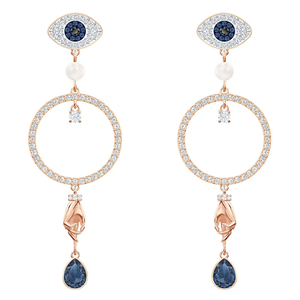 

MINA BEAR 2019 original SWA autumn and winter new devil's eye pearl ring earrings 5500642 wild earrings send girlfriend gifts