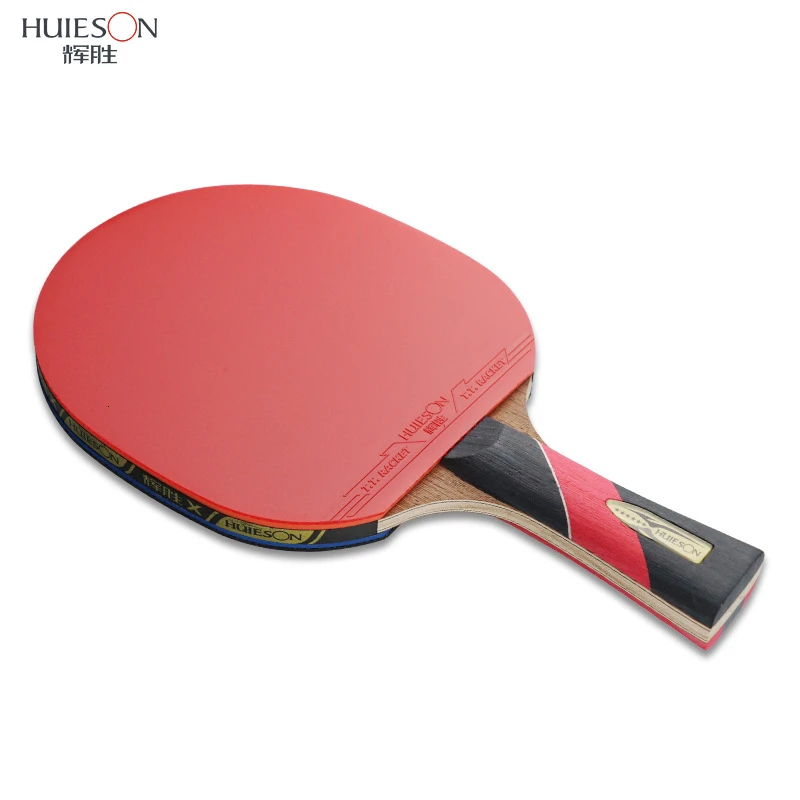 Huieson, профессиональная ракетка из углеродного волокна для настольного тенниса, двойная ракетка для лица, прыщи в длинной короткой ручке, ракетка для пинг-понга с сумкой